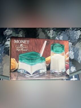New Luigi Bormioli Monet Crystal Sugar & Creamer Set Open Box Made In Italy
